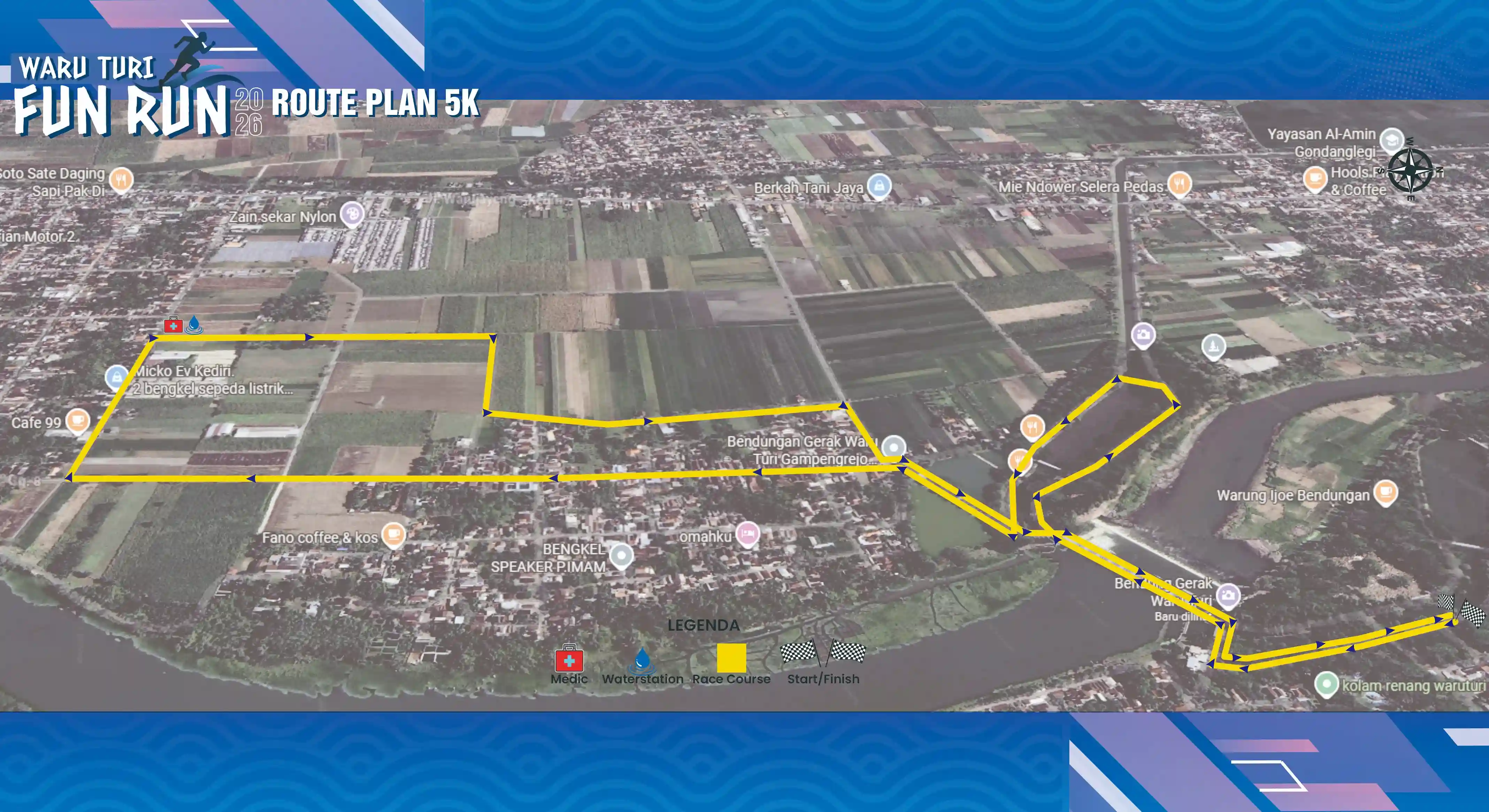 Peta Rute 5K Waruturi Run